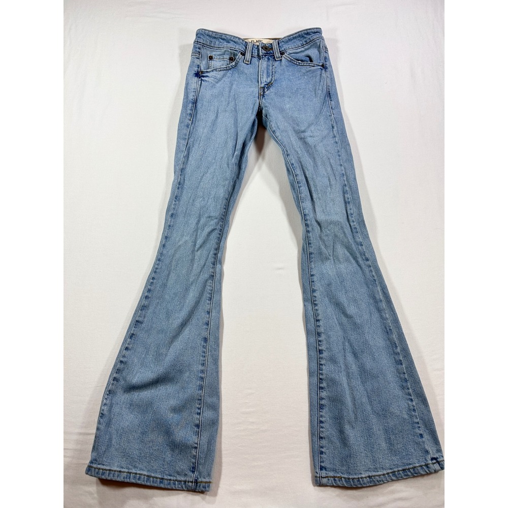 Levis 519 Flare Jeans Light Wash Denim Juniors Size 0M 29 Inseam